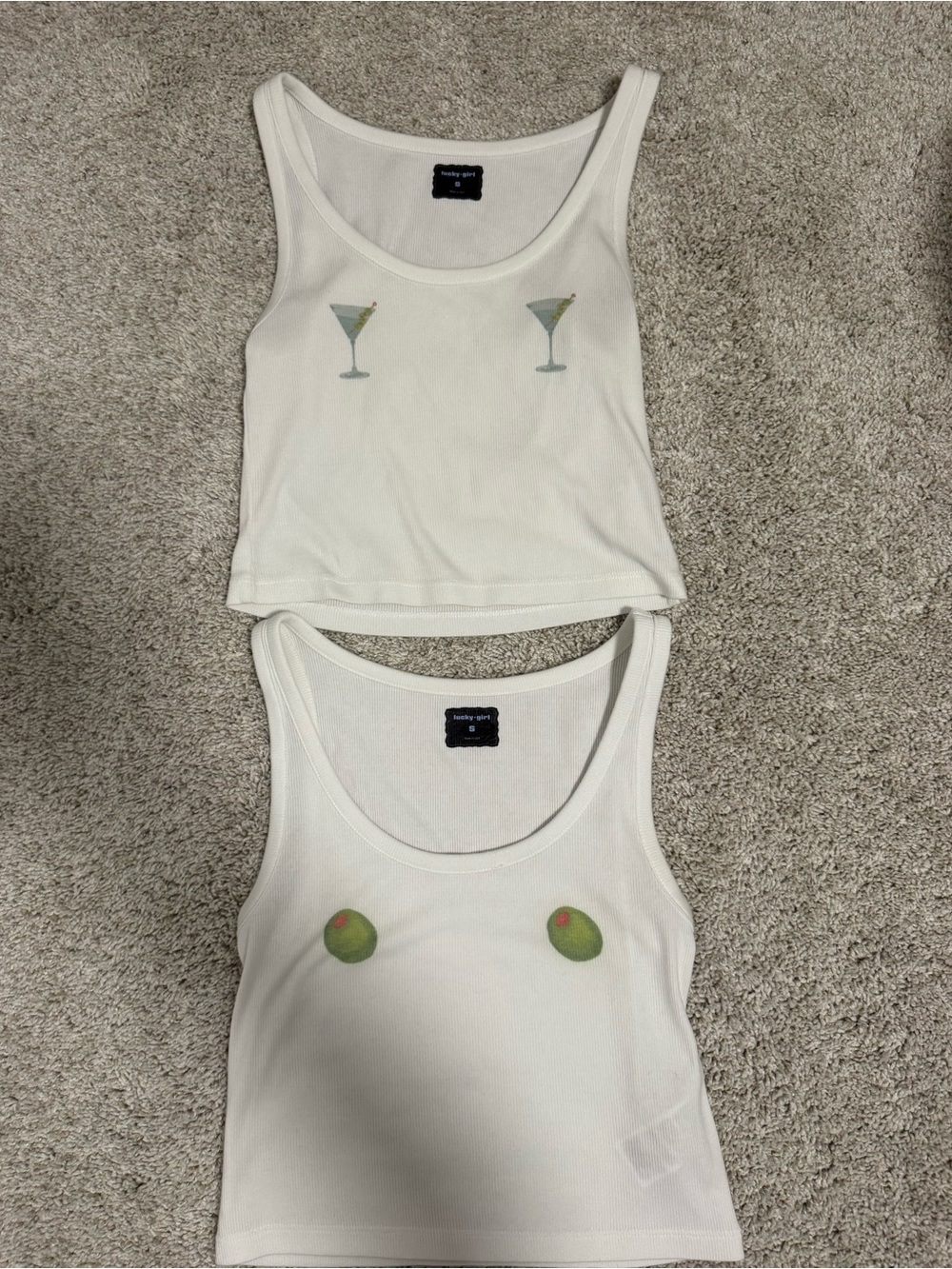 Martini & Olive Ribbed Tanks